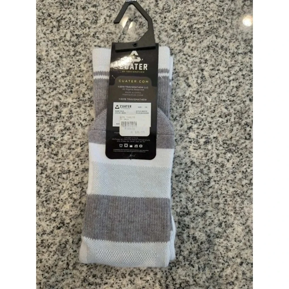 Cuater Travis Mathew Bja Golf Socks for Men NWT White Gray One Size
